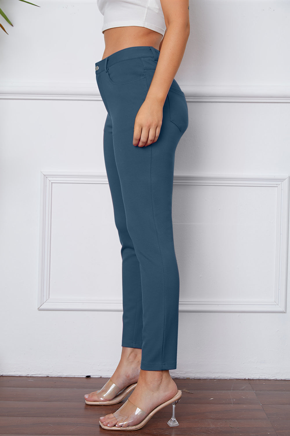 StretchyStitch Pants By Basic Bae Pocketed Opaque Stretch For Women All Day Comfort