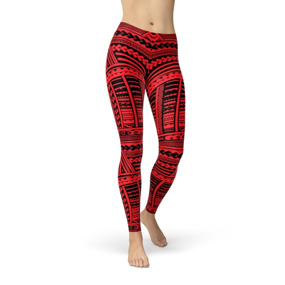Red Maori Leggings Maroon Sooty