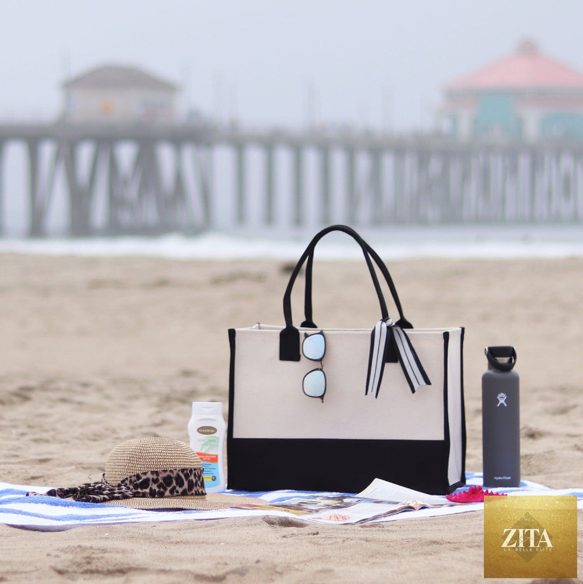 Road Trip Beach Tote Bag - Large Chic Tote Bag - Gift for Her - Vacation Tote Bag - Weekender Bag - Travel Tote