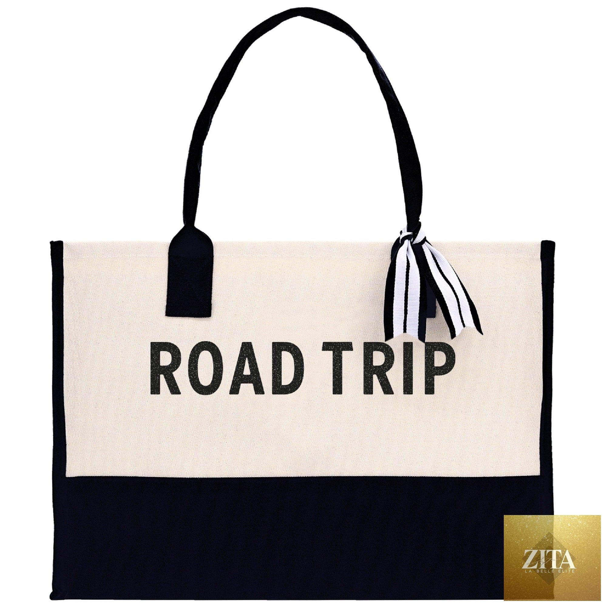 Road Trip Beach Tote Bag - Large Chic Tote Bag - Gift for Her - Vacation Tote Bag - Weekender Bag - Travel Tote