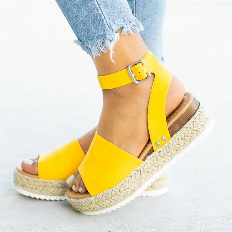Stevvex women's leopard high heel platform sandals with adjustable straps, thick soles, and belt buckle for summer fashion.