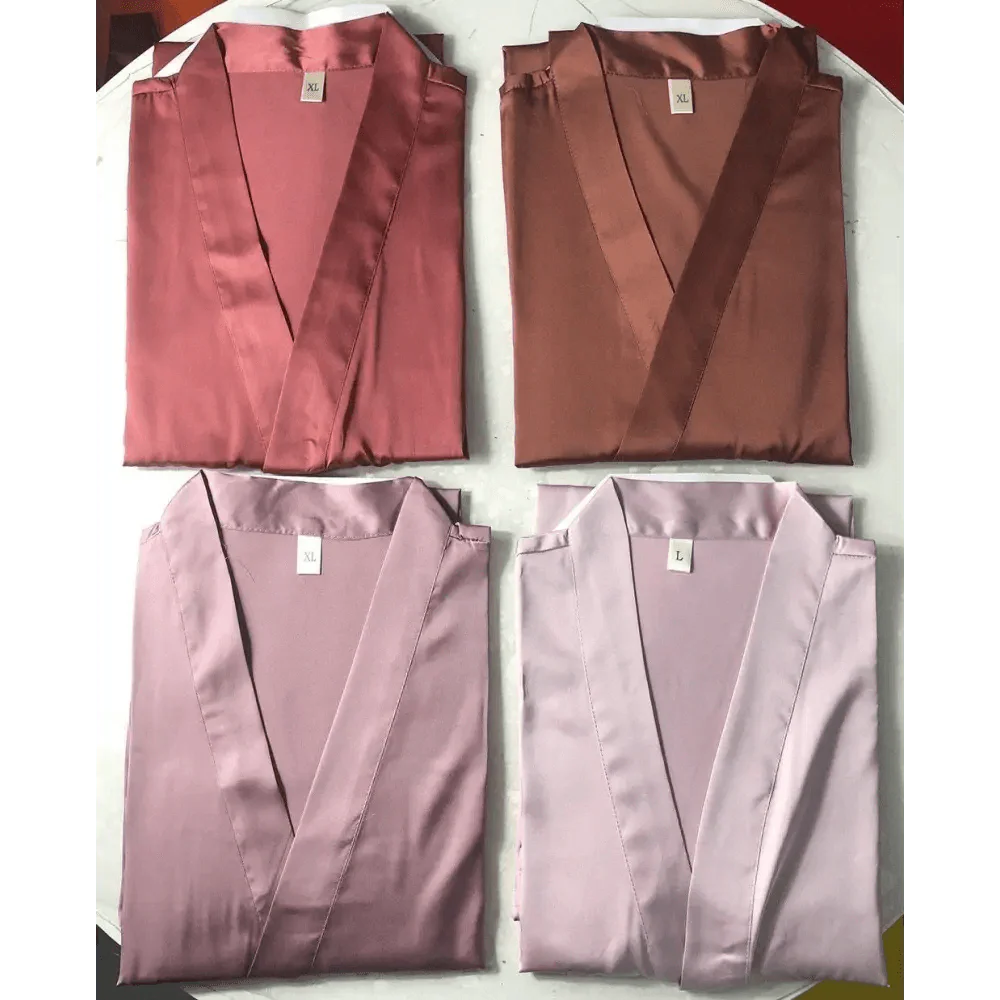 Red soft short sleepwear for women by Stevvex, trendy V-neck bathrobe style, perfect for bridesmaids or relaxing at home.