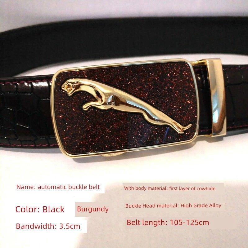 Men's Automatic Buckle Leather Belt - Leopard Sports Car Design