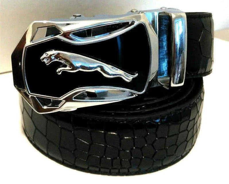 Men's Automatic Buckle Leather Belt - Leopard Sports Car Design