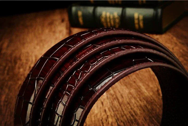 Men's Automatic Buckle Leather Belt - Leopard Sports Car Design