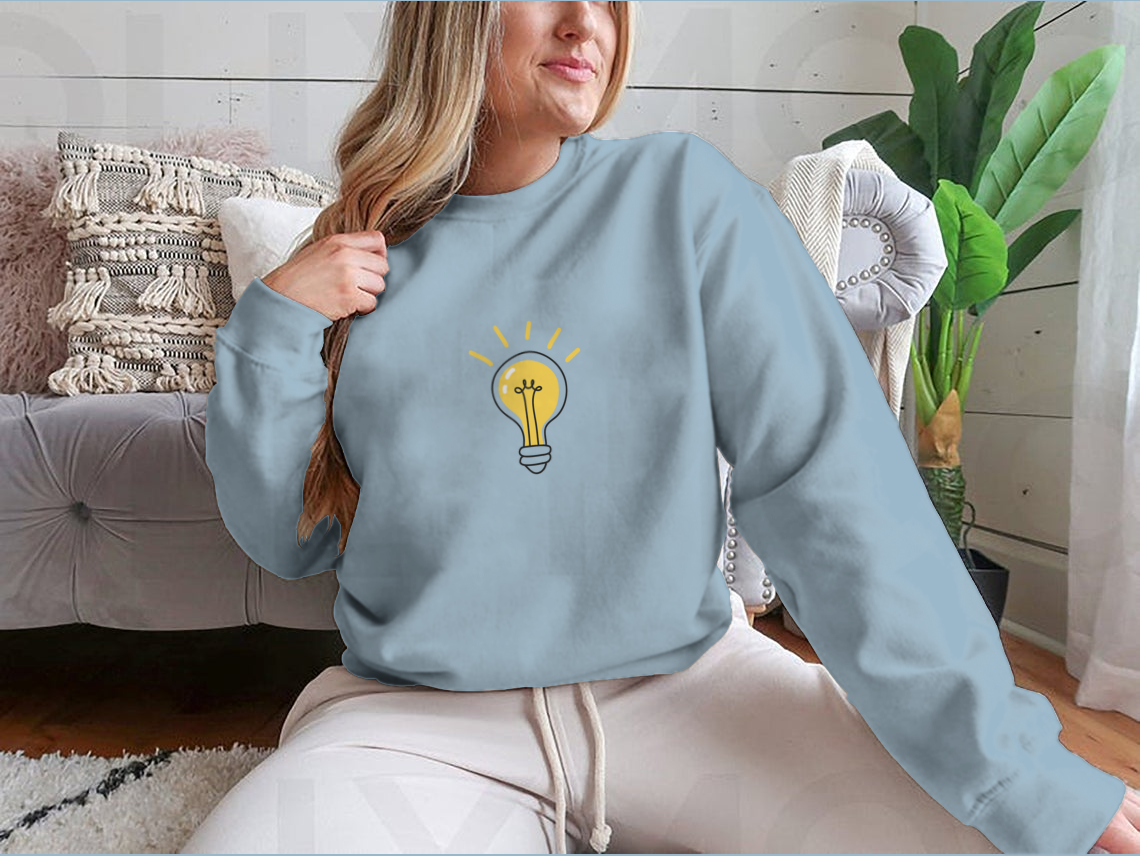 Bulb Hand Written T-Shirt Design Inspiration Concept  Design for Turquoise Theseus