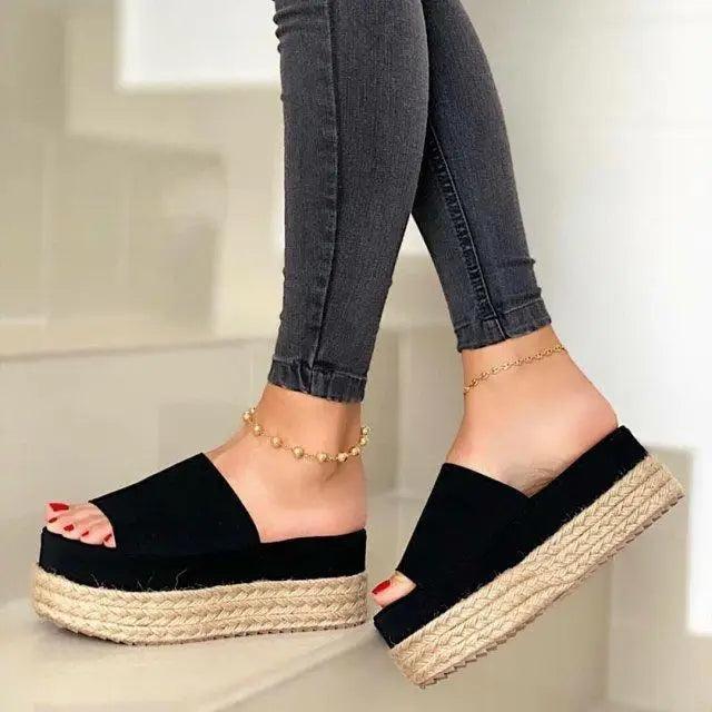 Elegant black women's summer sandals with high heels, comfortable design, stylish for warm weather by Stevvex.