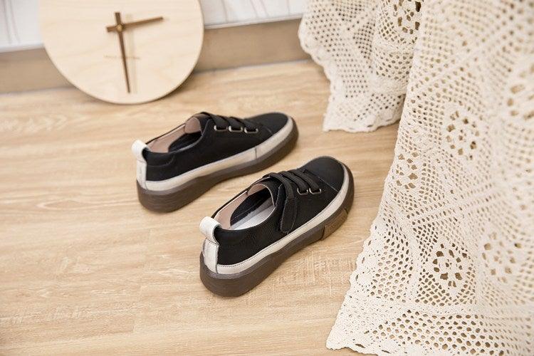 Stevvex luxury leather women's sneakers with spring design, casual flat shoes, soft comfortable soles, suitable for walking and daily wear.
