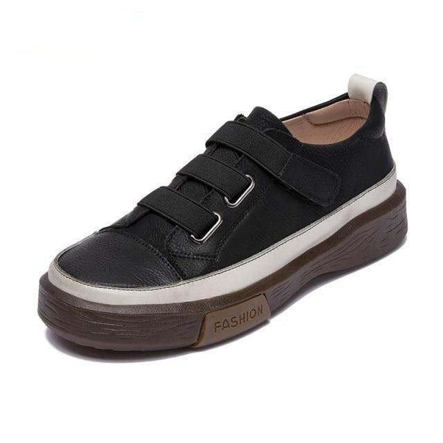 Stevvex women's luxury leather sneakers with spring design, casual flat shoes, soft and comfortable for walking and everyday wear.