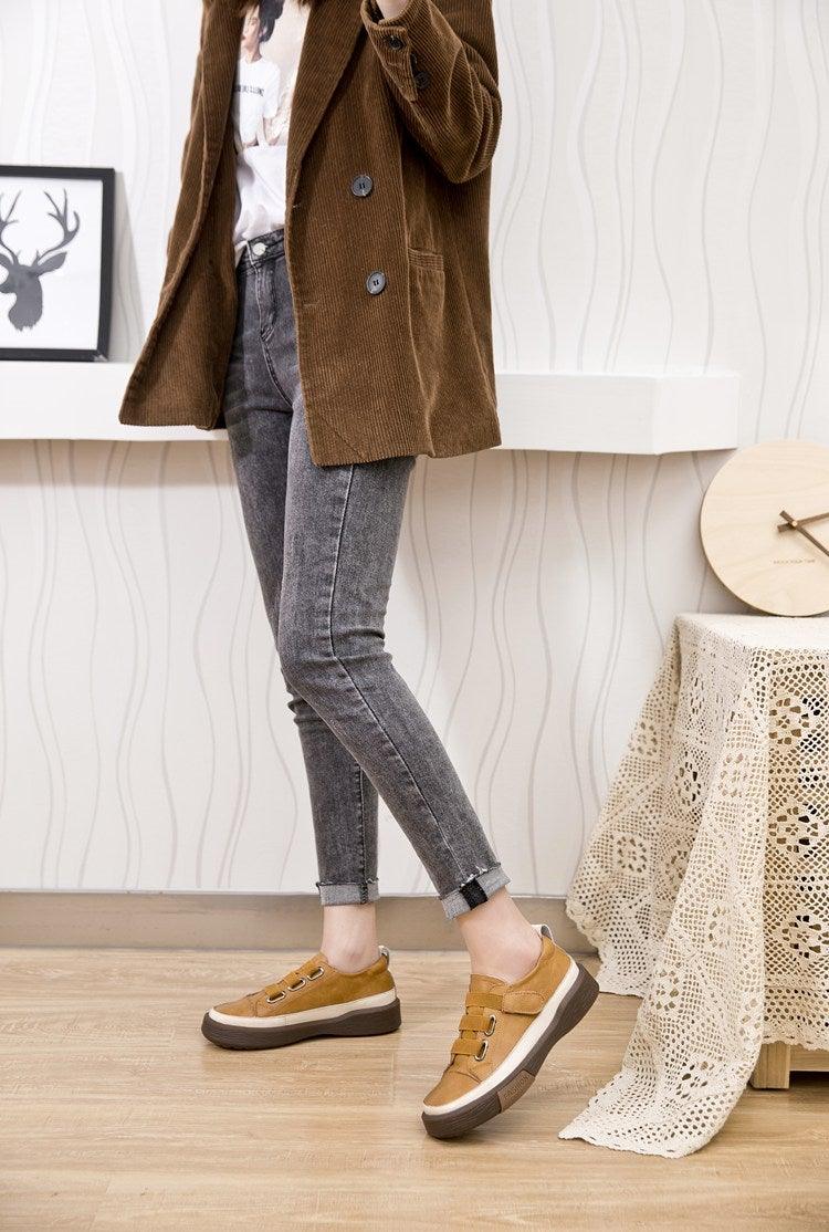 Stevvex luxury leather women's sneakers with soft, genuine leather, casual flat shoes perfect for spring and comfortable walking.