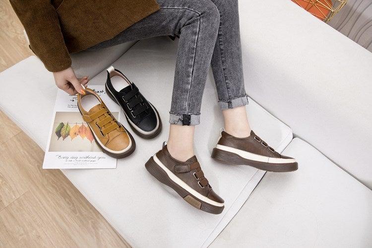 Stevvex luxury leather women's sneakers with soft, genuine leather upper, casual flat shoes suitable for spring and walking comfort.