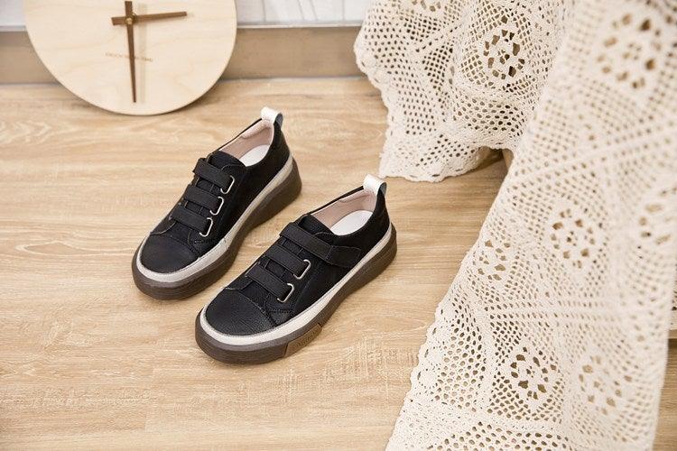 Stevvex luxury leather women's sneakers with soft, genuine leather, casual flat design, perfect for spring and everyday comfort.