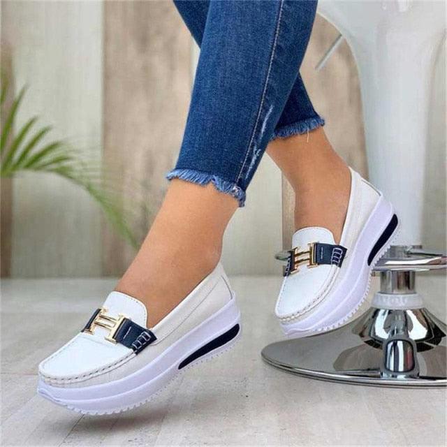 Stevvex women's white lace-up casual sneakers with elastic sides, comfortable flat espadrille style for walking and everyday wear.