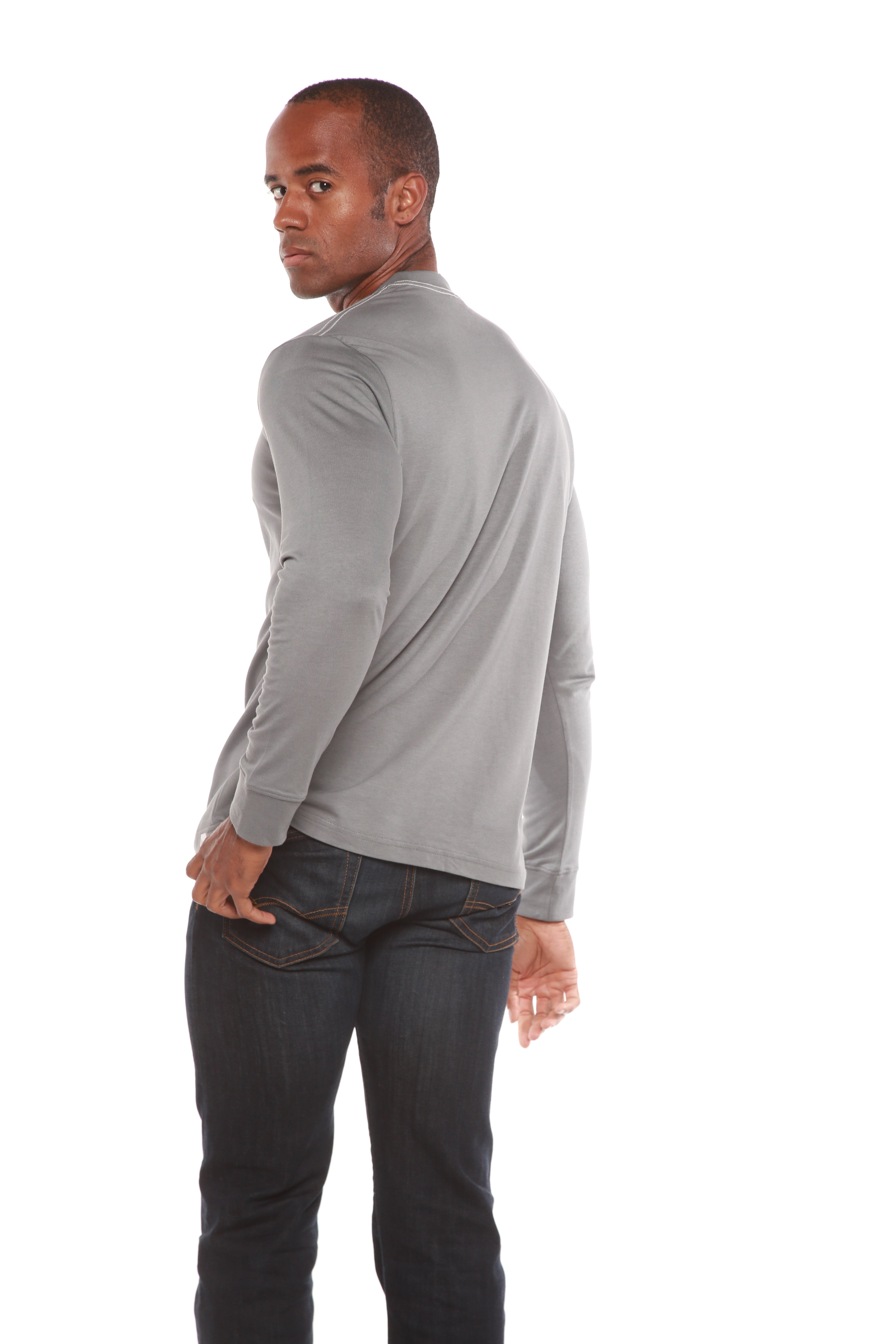 Custom Printed Men's Bamboo Viscose/Organic Cotton Long Sleeve T-Shirt