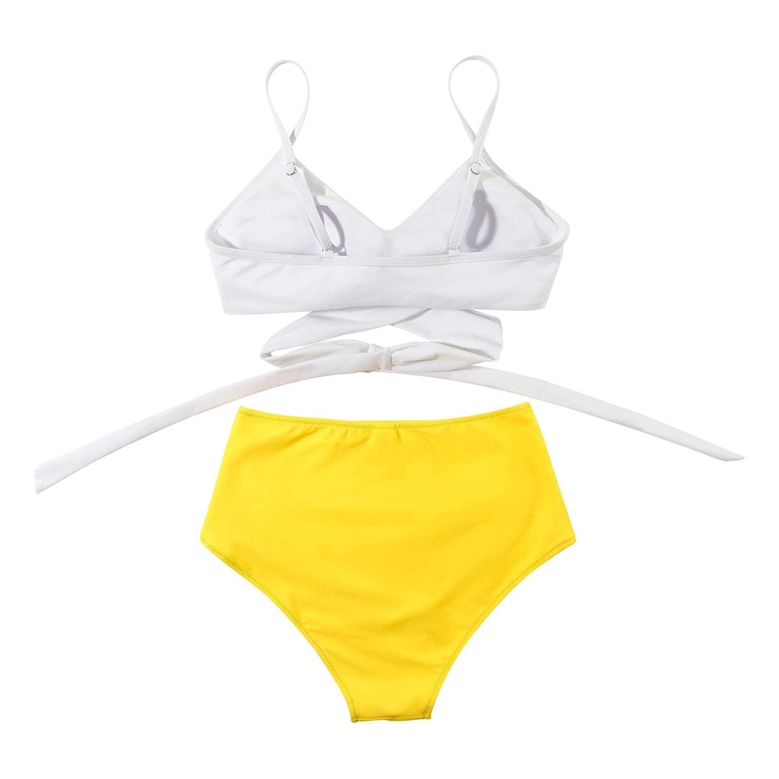 Stevvex floral print bikini set for women, high waist, crisscross top, and matching bikini shorts, perfect for summer beachwear