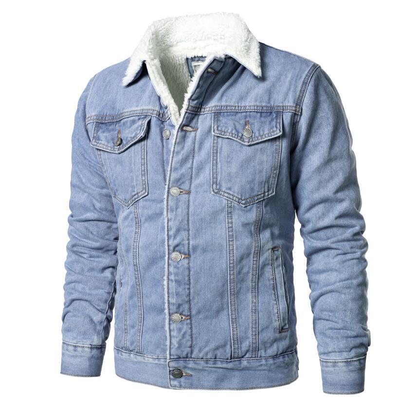 Modern men's light blue luxury slim casual jacket by Stevvex, made of cotton, thick, warm, and stylish for winter wear.