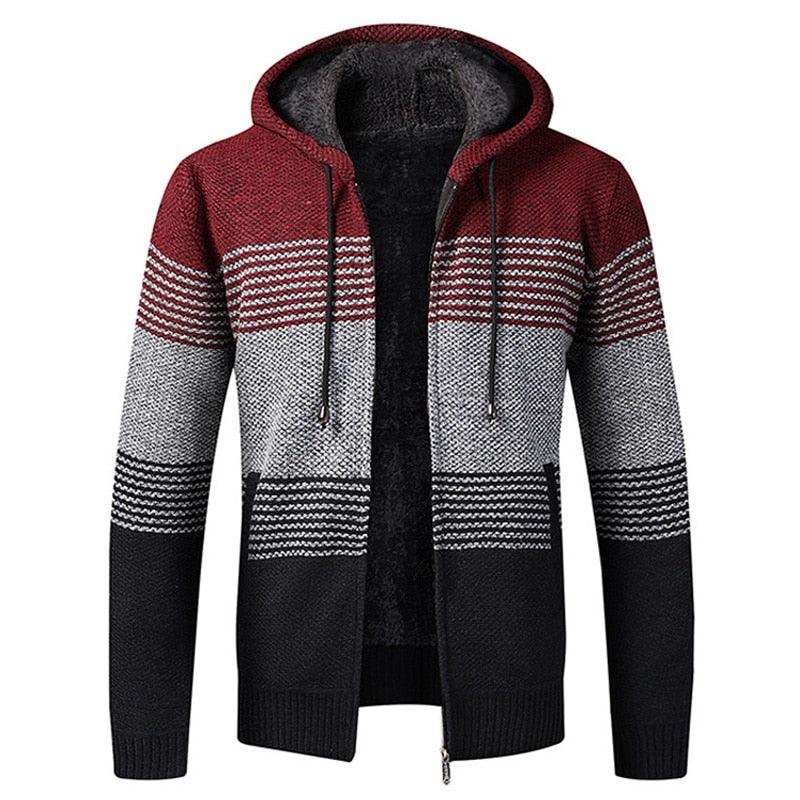 Stevvex men's autumn winter fleece jacket, slim fit, hooded, solid color, warm casual and business clothing, lightweight and soft.