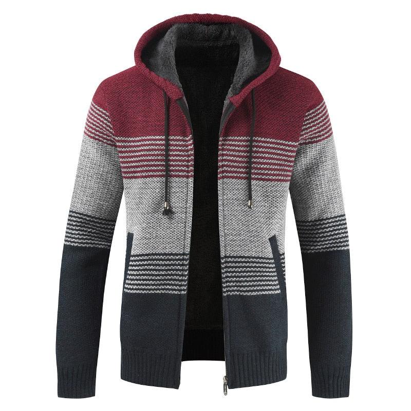Stevvex men's autumn winter fleece jacket with slim fit, hood, soft fabric, solid color, casual and business style, lightweight warmth