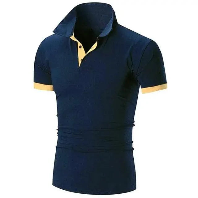 Stevvex men's polo shirt, short-sleeve summer casual T-shirt with lapel, suitable for business or casual wear.