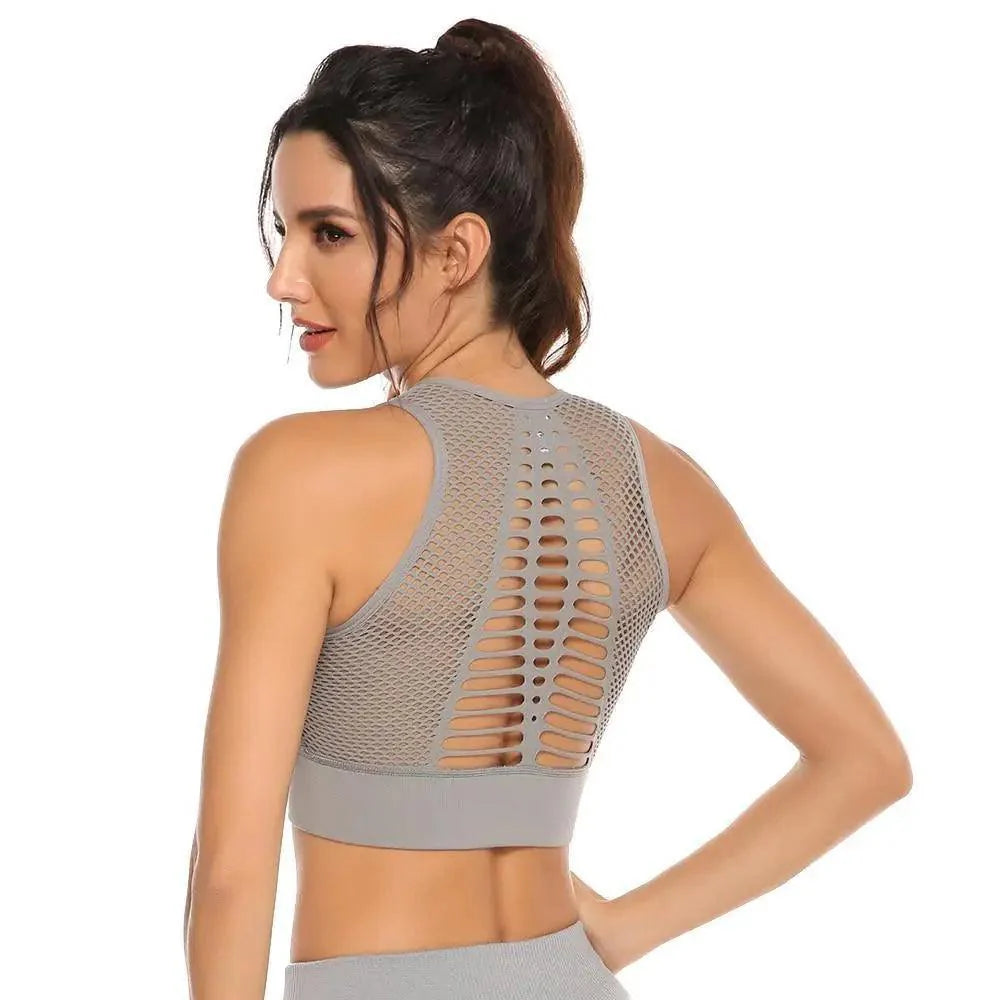 Stevvex women's backless solid quick-dry workout sports bra and yoga vest, suitable for running and gym activities.