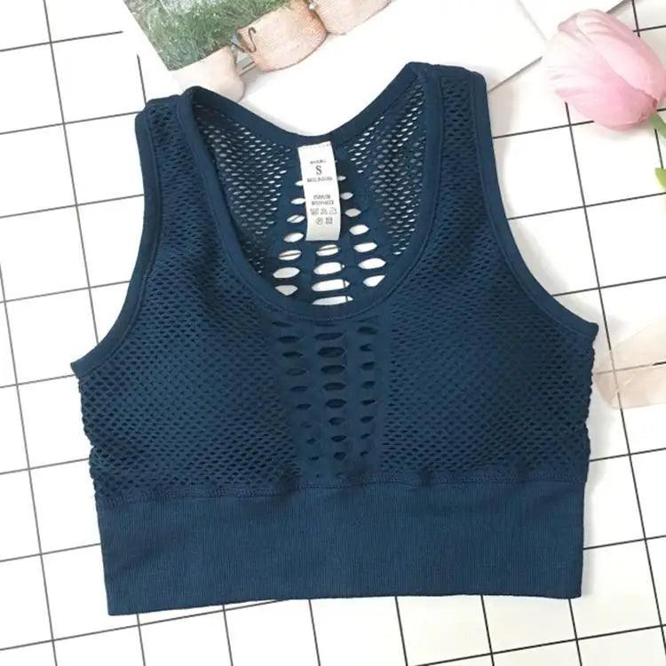 Stevvex women's backless sports bra and yoga vest, quick-dry, solid color, ideal for workout, running, and gym activities.