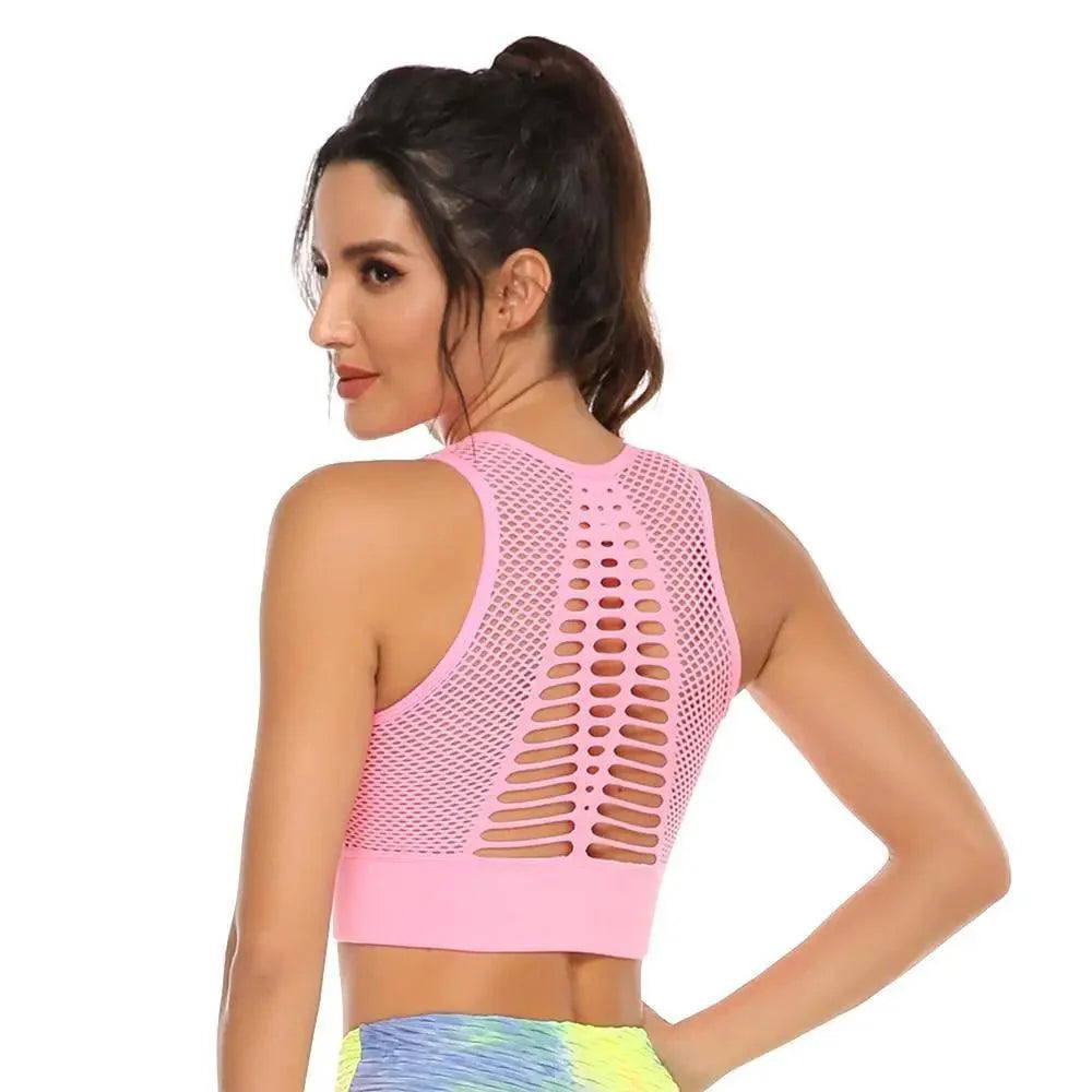 Stevvex women's backless sports bra and yoga vest in solid quick-dry fabric, ideal for workout, running, and gym activities.
