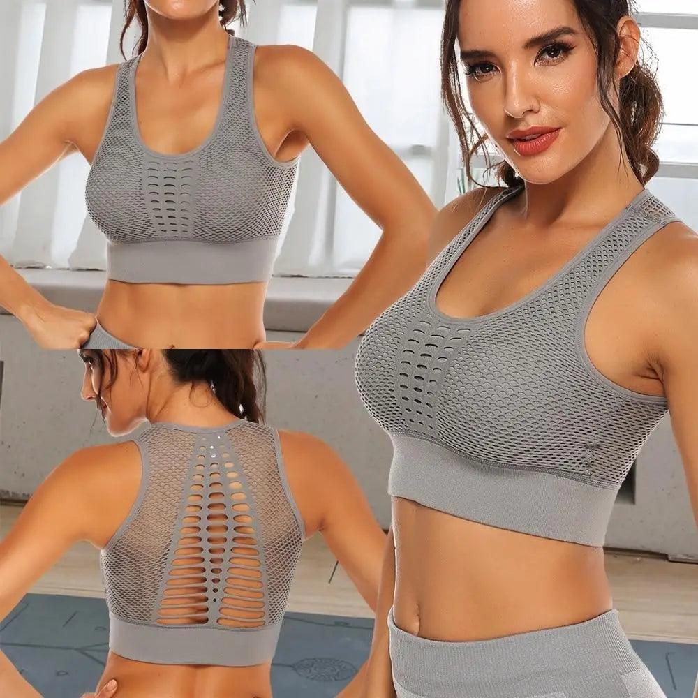 Stevvex women's backless solid workout sports bra and yoga vest, quick-dry fabric for running and gym activities.