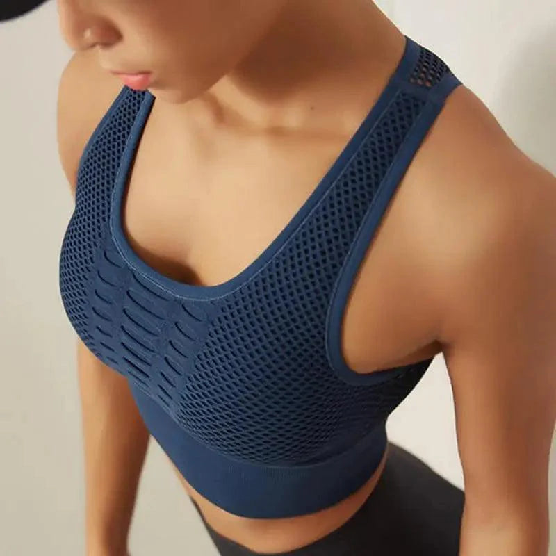 Stevvex women's backless workout sports bra and yoga vest, quick-dry, solid color, ideal for running and gym activities.