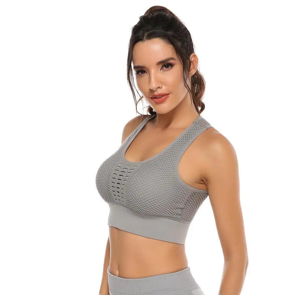 Stevvex women's backless workout T-shirt and sports bra, quick-dry yoga vest, ideal for running and gym exercise.