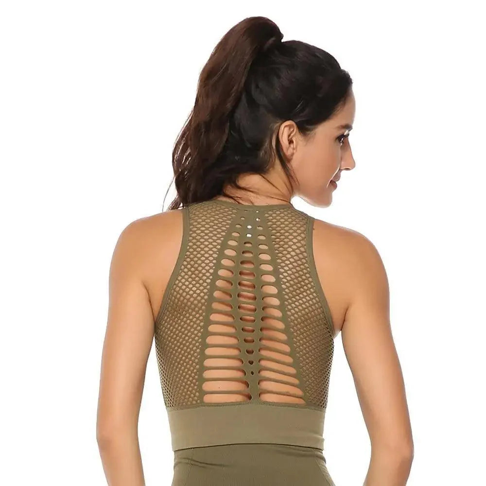 Stevvex women's backless workout sports bra and yoga vest in solid quick-dry fabric, ideal for running and gym workouts.