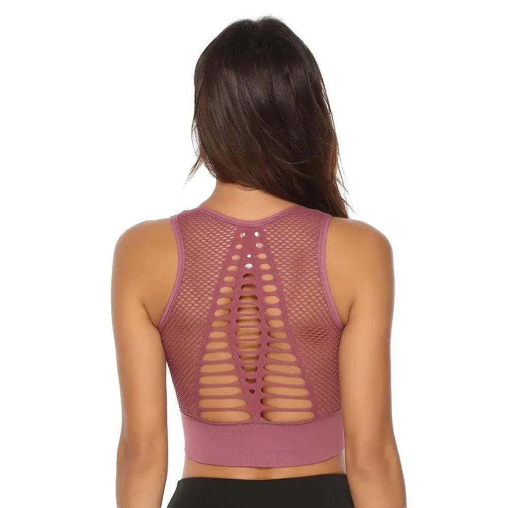 Stevvex women's backless workout T-shirt and sports bra set, quick-dry yoga vest for running and gym training.