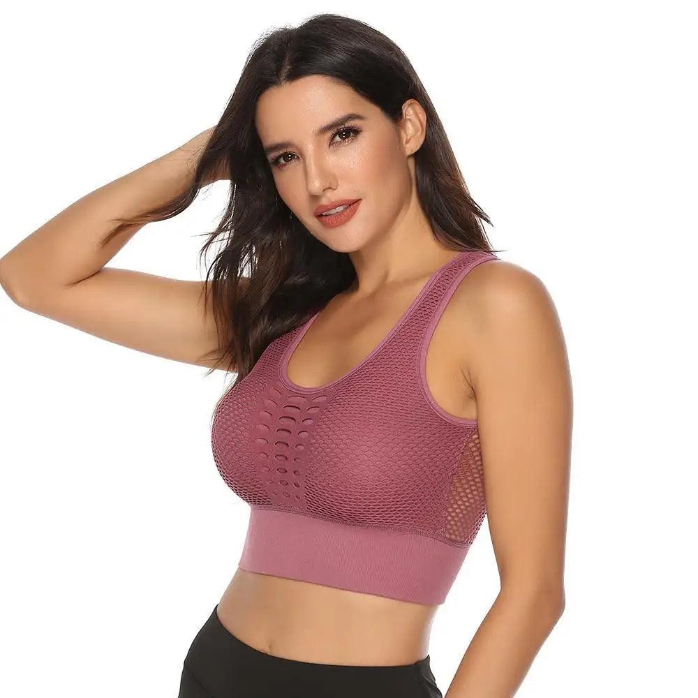 Stevvex women's backless workout sports bra and yoga vest, quick-dry solid gym shirt for running and fitness activities.