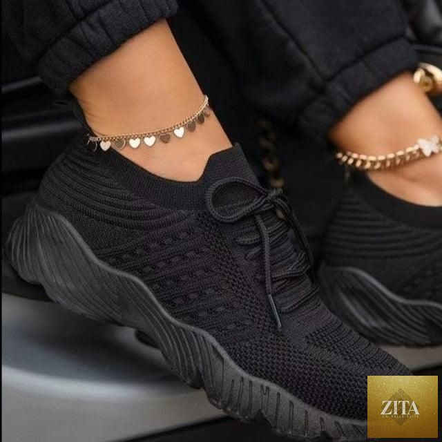 New Women Casual Shoes Sport Sneakers Lace Up Running Woman Red Platform Sneaker Vulcanized Mesh Trainers Running Lightweight Mesh Sneaker Fashion Athletic Walking Shoes For Workout