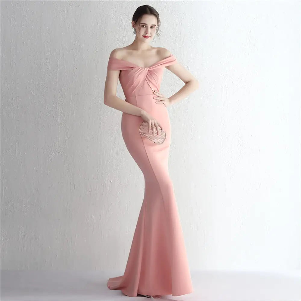 Slim-fit Off-shoulder Long Dress for Women