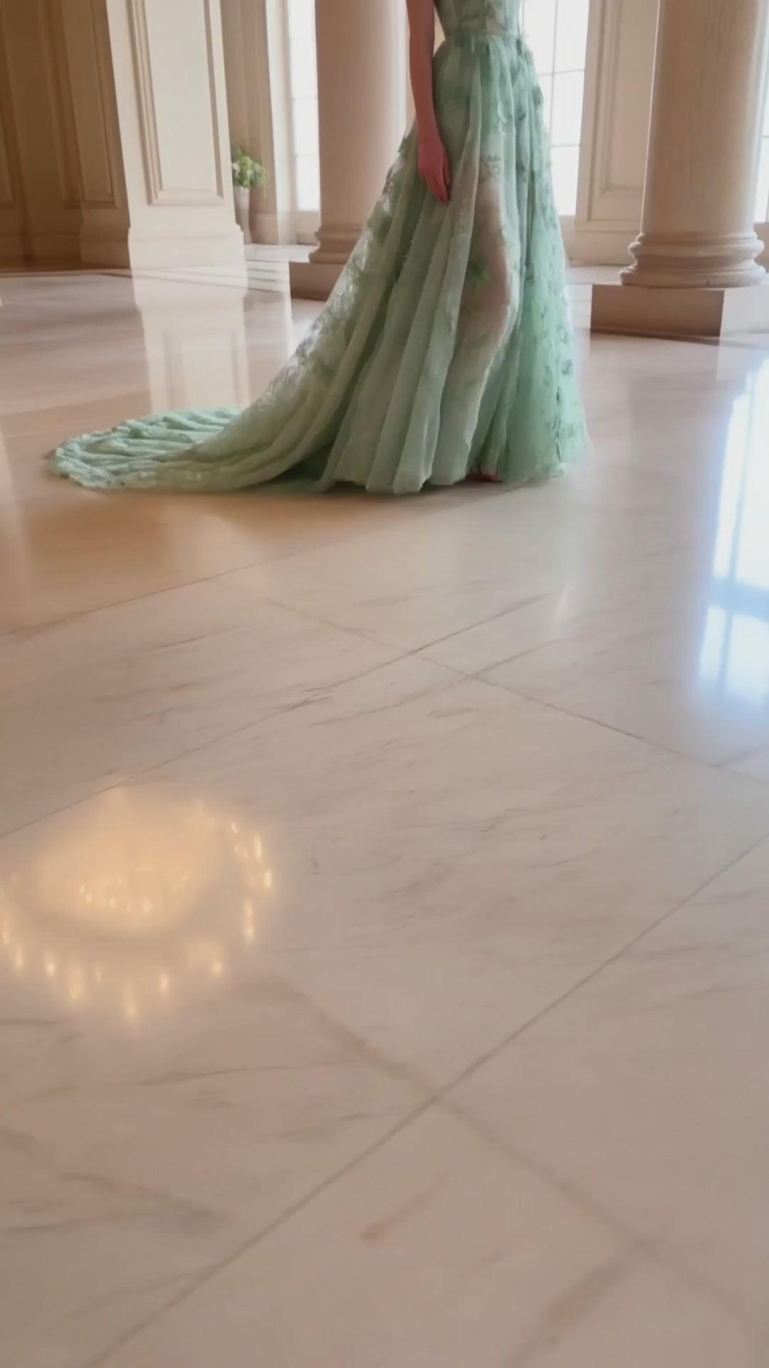 Spaghetti Strap Flower Fairy Evening Gown - vidéo produit