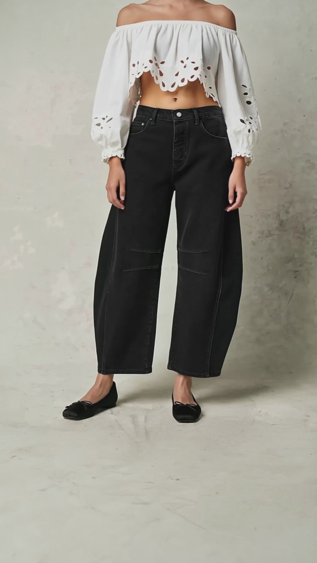 Women's Y2K Baggy Mid-Waist Wide-Leg Jeans - vidéo produit