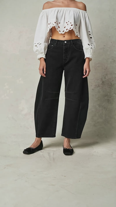 Women's Y2K Baggy Mid-Waist Wide-Leg Jeans - vidéo produit