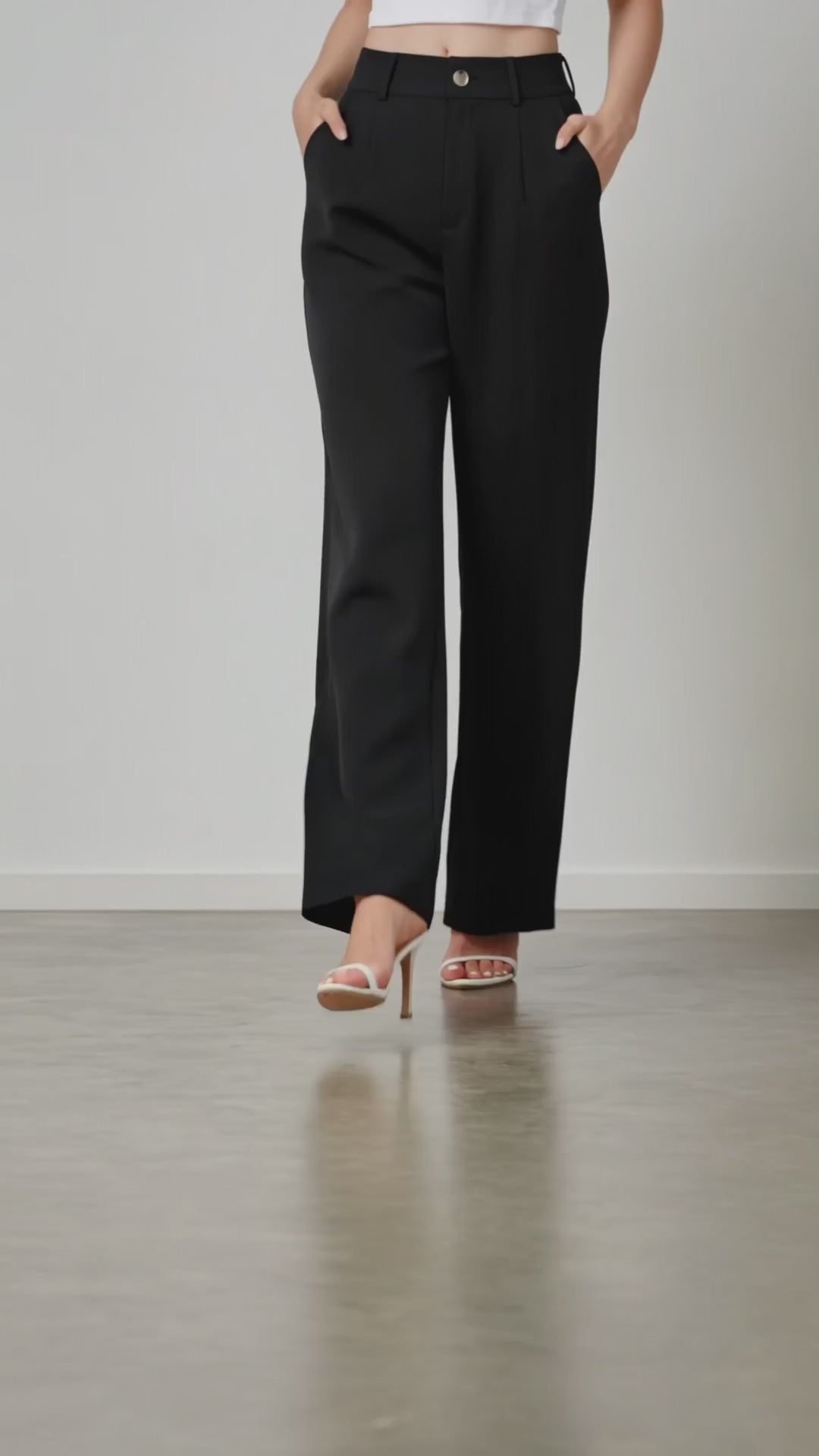Women's Elegant Suit Pants with Pockets - vidéo produit