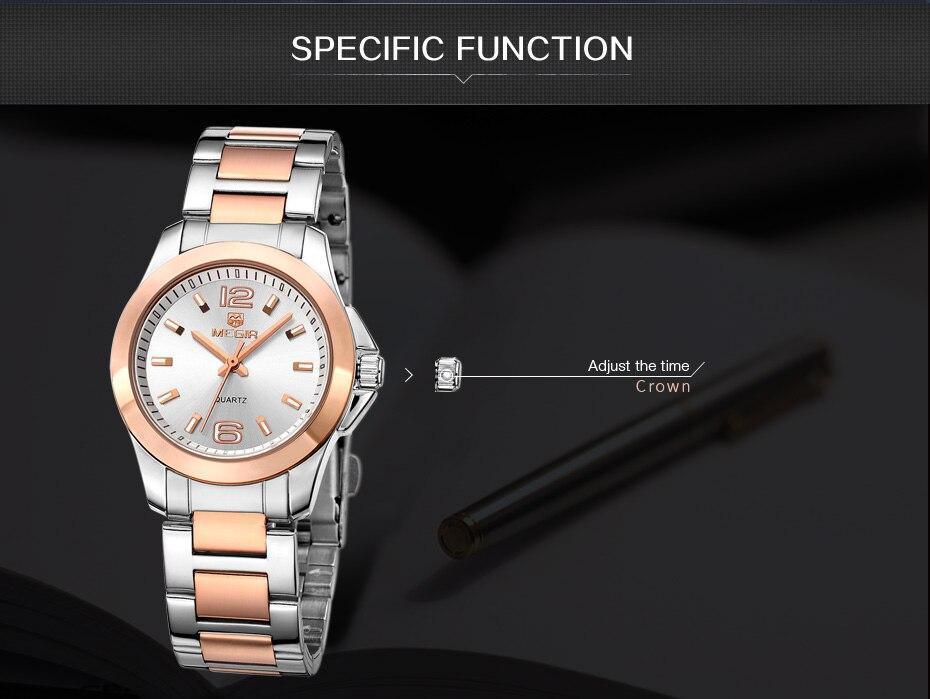 Stevvex luxury gold rose women's waterproof analog wristwatch with elegant modern design and stylish details.