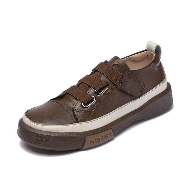 Stevvex women's luxury leather sneakers in soft genuine leather, casual flat shoes for comfortable, stylish spring walking.