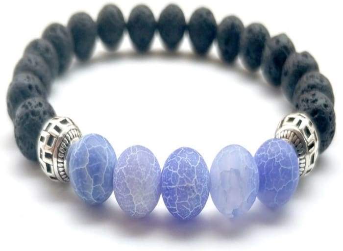 Blue Lava Stone Essential Oil Bracelet Rose Eurybia