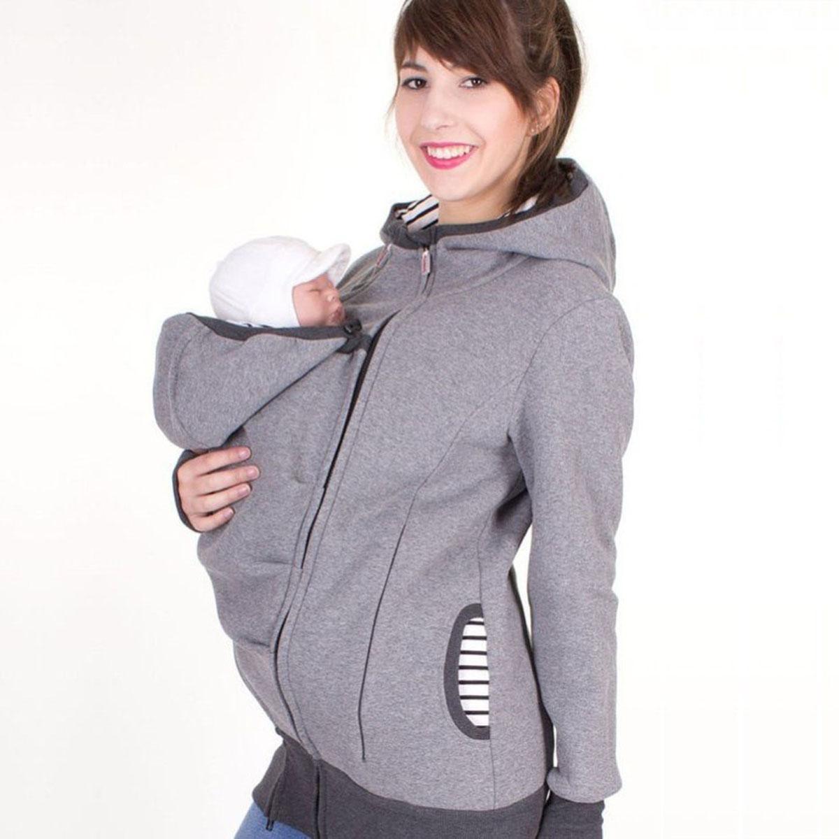 Meternity Hoodies Kangaroo Winter Hooded Coat for Pregnant Women Baby Blue Charlie