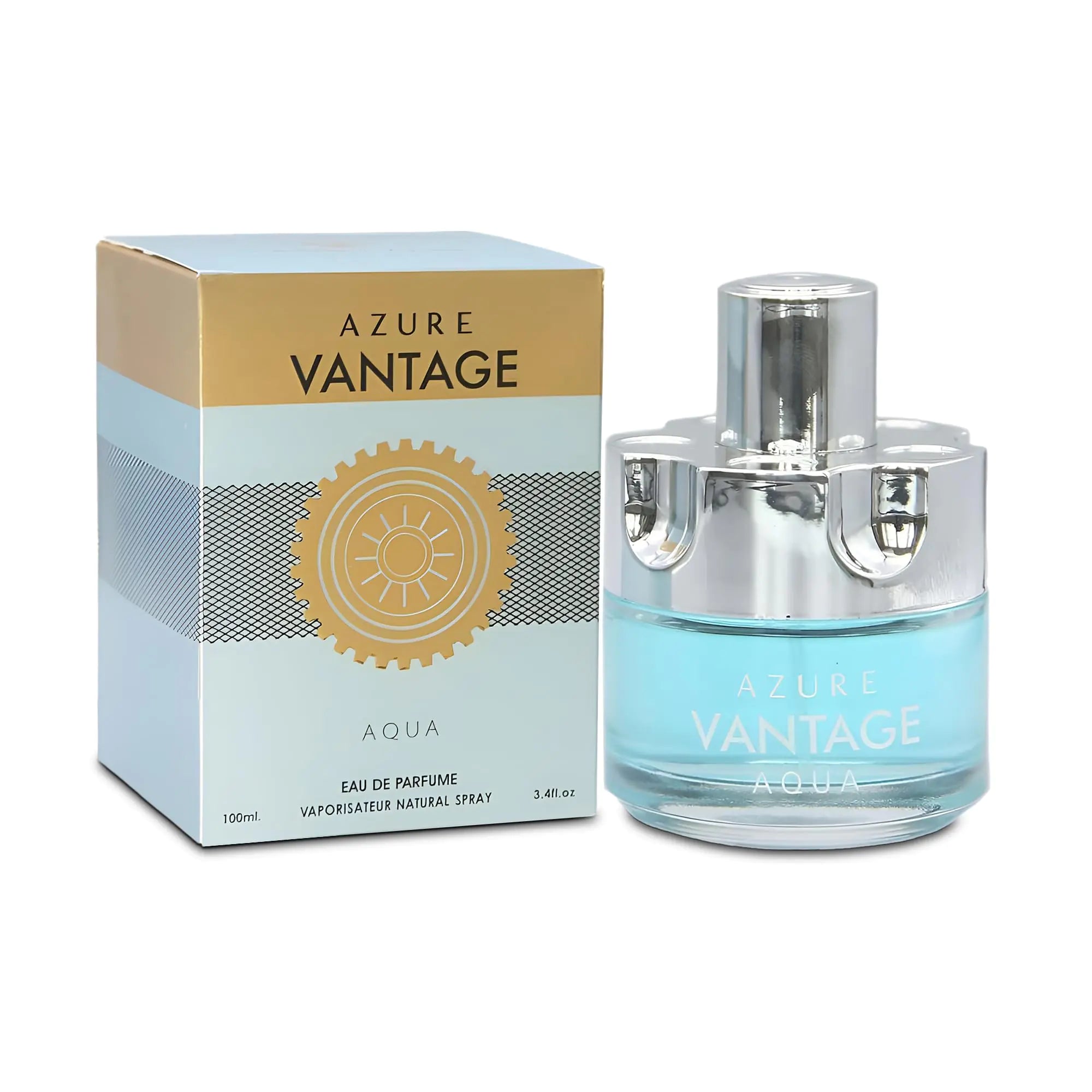 Center Azure Aqua Men perfume cologne bottle with sleek design, ideal for men's fragrance collection, by Trendy Attic Store01.