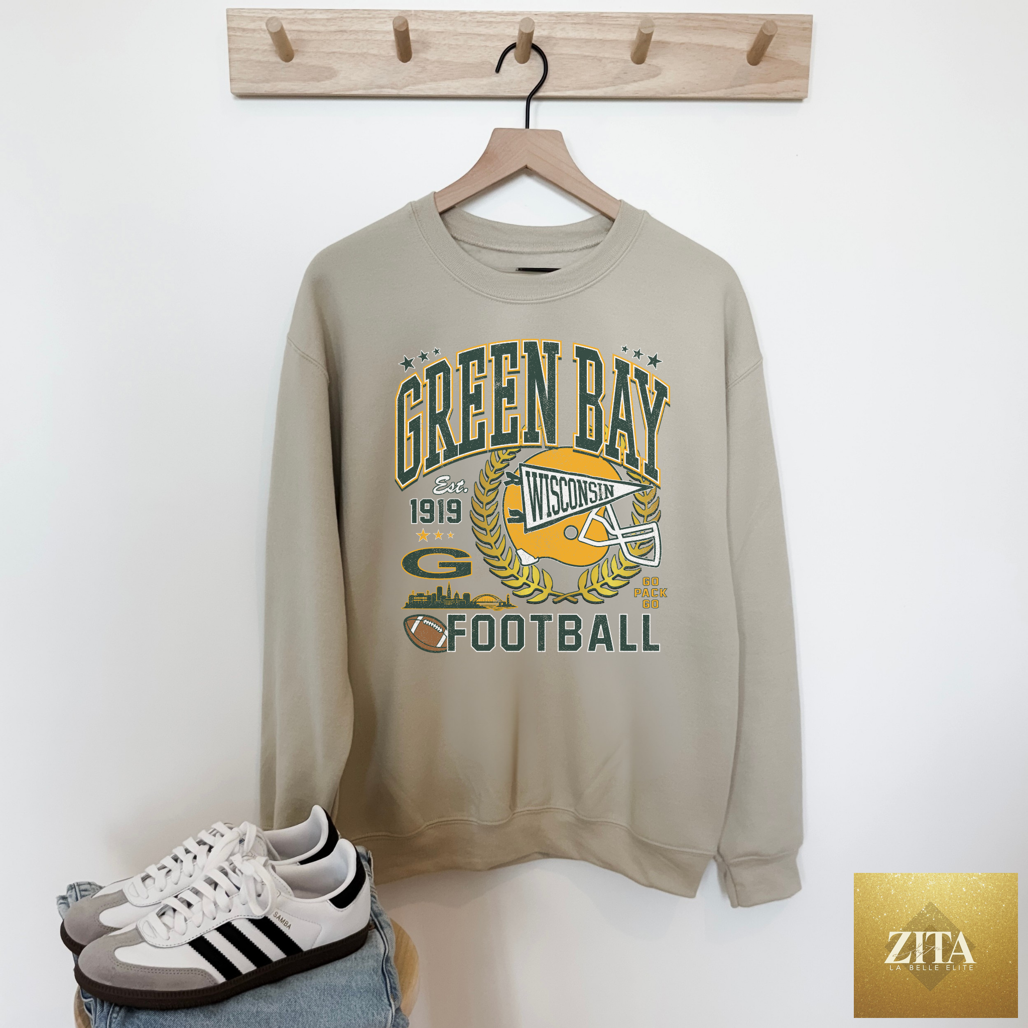 Green Bay Football Vintage Wisconsin Crewneck Sweatshirt – Classic Game Day Pullover