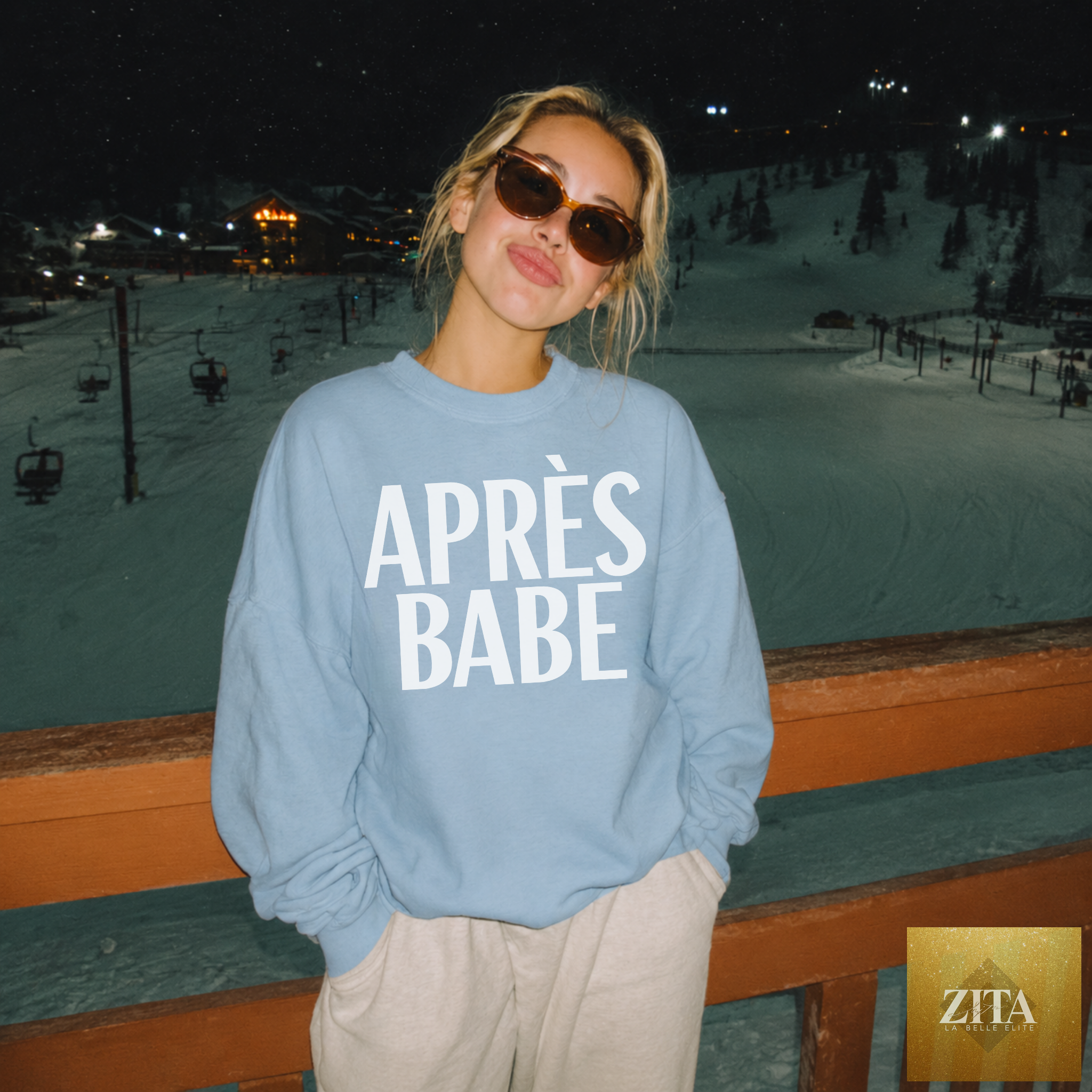 Après Babe Sweatshirt – Ski Bachelorette Party Crewneck
