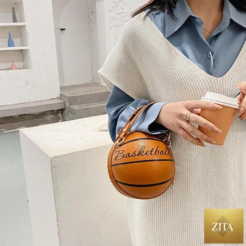 Stunning Ball Purses For Teenagers And Women Stylish Shoulder Bags, Crossbody Chain Hand Bags Personalit Leather Pink Basketball Bag For Females