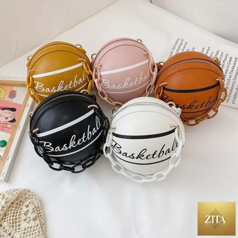 Stunning Ball Purses For Teenagers And Women Stylish Shoulder Bags, Crossbody Chain Hand Bags Personalit Leather Pink Basketball Bag For Females