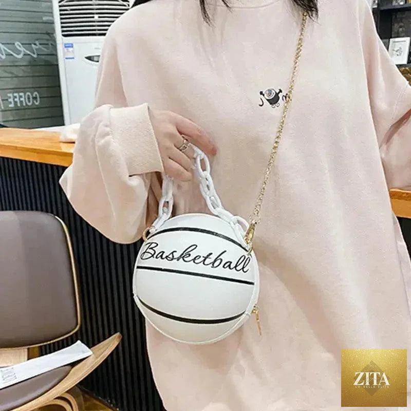 Stunning Ball Purses For Teenagers And Women Stylish Shoulder Bags, Crossbody Chain Hand Bags Personalit Leather Pink Basketball Bag For Females