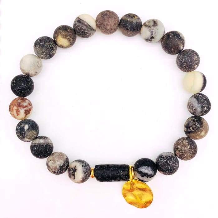 Sun Goddess Lava Stone Essential Oil Bracelet Grey Green Danae