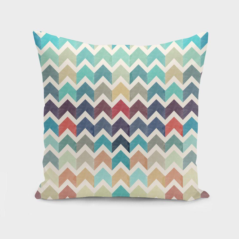 Watercolor Chevron Pattern II Cushion/Pillow Scorpius